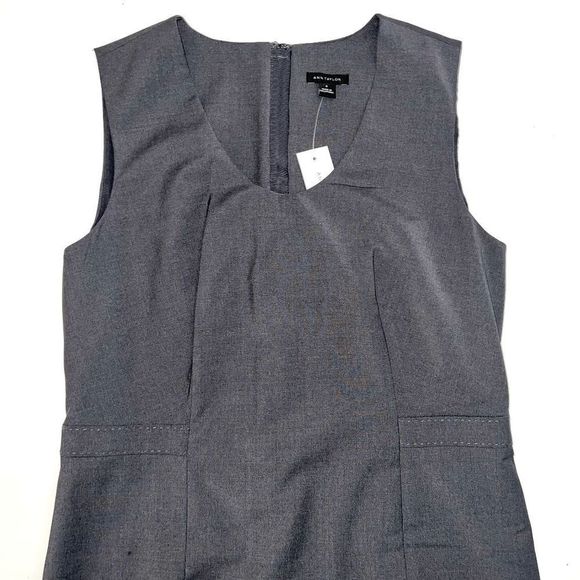 Ann Taylor Women's Size 6 Gray Career Business Sheath Dress Wool Blend NWT - Picture 3 of 6